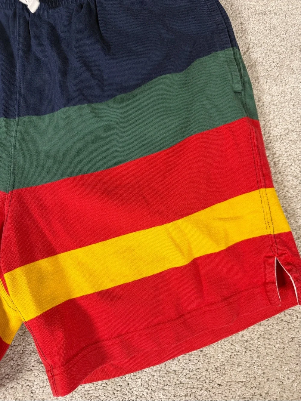 J Crew Multi-colored Striped Colorblock Sweat Shorts Men’s Size Small
